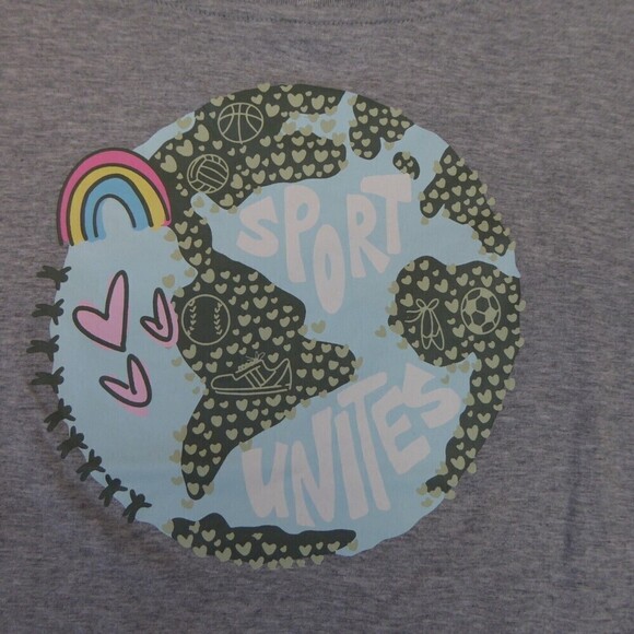 adidas Shirt Women's Small Gray Originals Sport Unites Crop Top Rainbow Pride - Picture 7 of 10